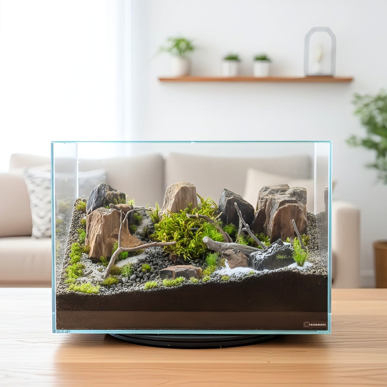 翠が誘う、四季の叙情 苔テラリウム 【 翠景 】 部屋で楽しむ四季の庭