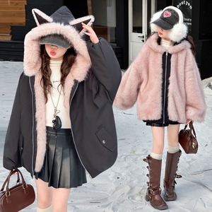 耳付きファー×リバーシブルコート