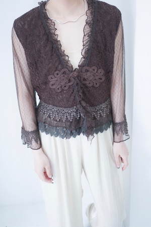 china botton lace cardigan