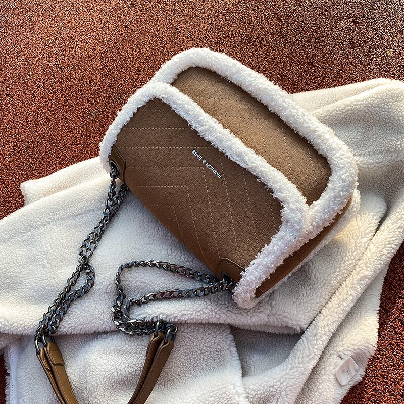 スタイルオータムウィンターチェーン シングル 秋物 冬物 スクウェア メッセンジャーバッグ 手作りハンドバック323196849