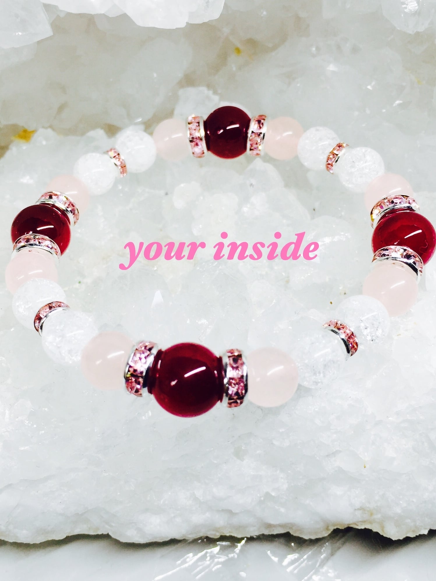 ルビーカラーアゲート デザイン 天然石ブレスレット | ユアインサイド