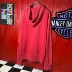 90s POLO RALPH LAUREN ジップパーカー フェードレッド 紺ポニー フード裏サーマル