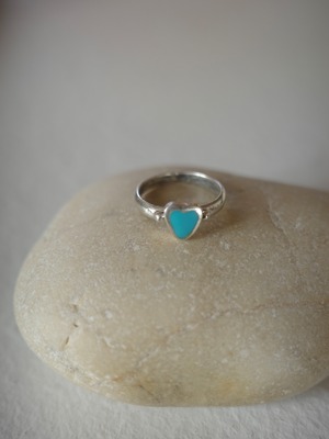 <vintage silver925>heart turquoise ring