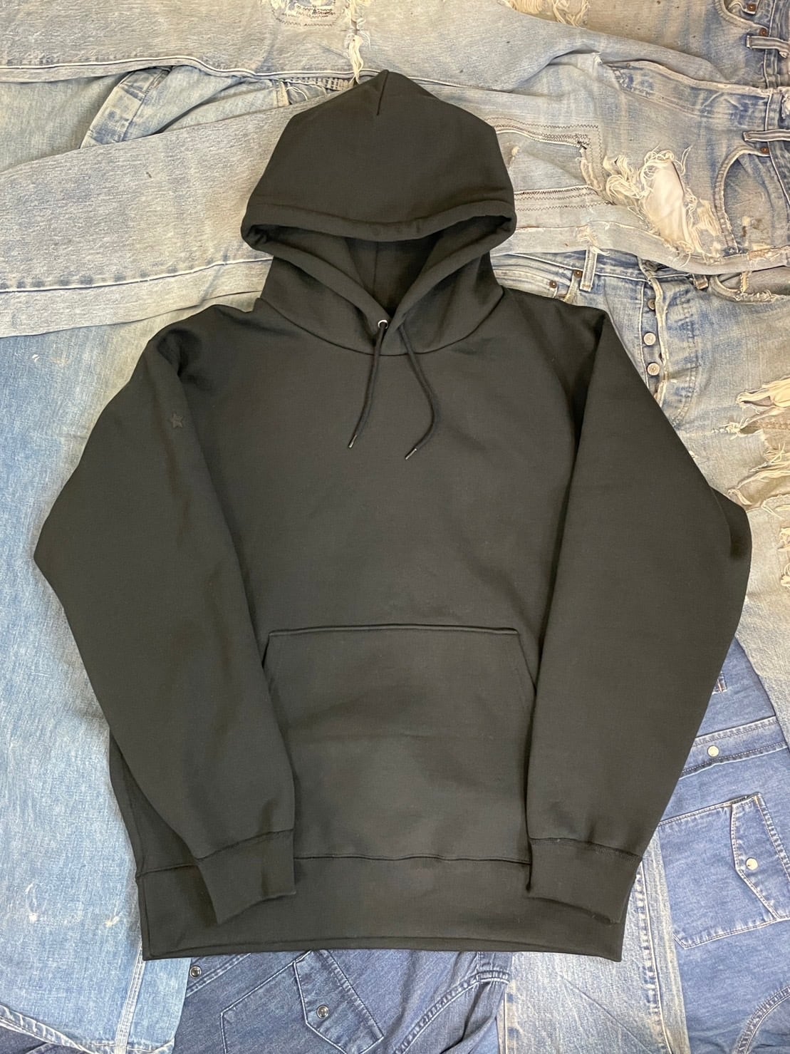 TYPE-2” STAR EMBROIDERY HOODED SWEATSHIRT | BLACKFRUIT