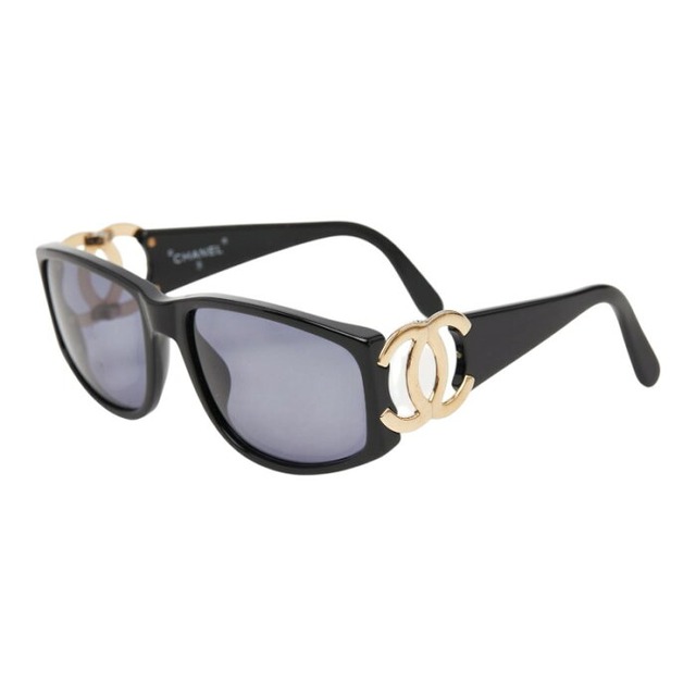 シャネル ココマーク サングラス 94350 ブラック ゴールド プラスチック メッキ レディース CHANEL 【中古】