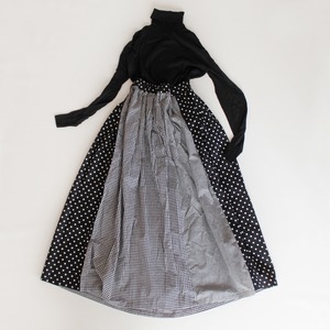 gathered skirt | gingham check x dot