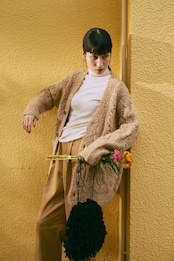 Fluffy Hand Lacy Cardigan Knit