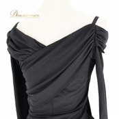 社交ダンス 衣装 トップス ブラウス ブラック系 チャコットロイヤルダンス Chacott ROYAL DANCE 黒 無地 シンプル 練習 レッスン 日本製 オフショルダー 伸縮 ストレッチ 上品 パーティー イベント オールブラック かわいい セクシー