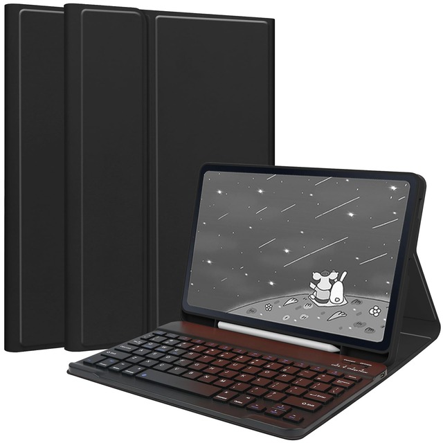 iPad Air 11インチ (M4)/(M3)/(M2) 用キーボードケース iPad Air4/Air5 兼用Bluetoothキーボードカバー 分離式 ペンシル収納 スタンド機能 全面保護 ブラック