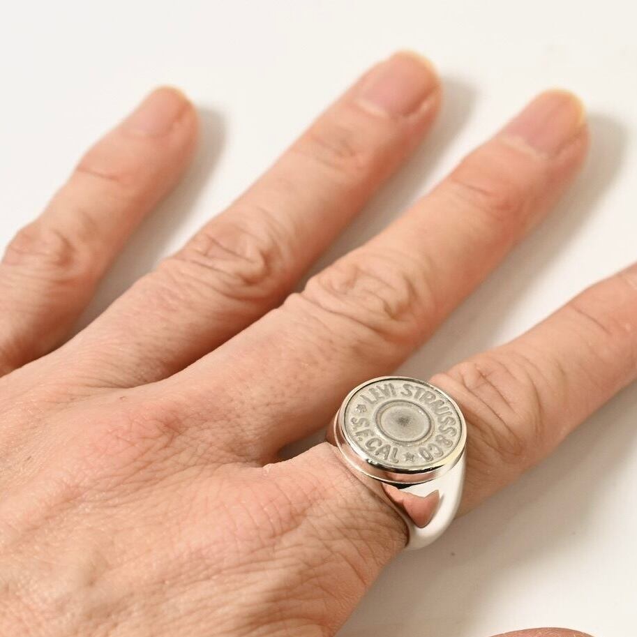 ラ*ホ様 30's リーバイス ヴィンテージ ボタン リング シルバー 925 ラ*ホ様 30's リーバイス ヴィンテージ ボタン リング シルバー