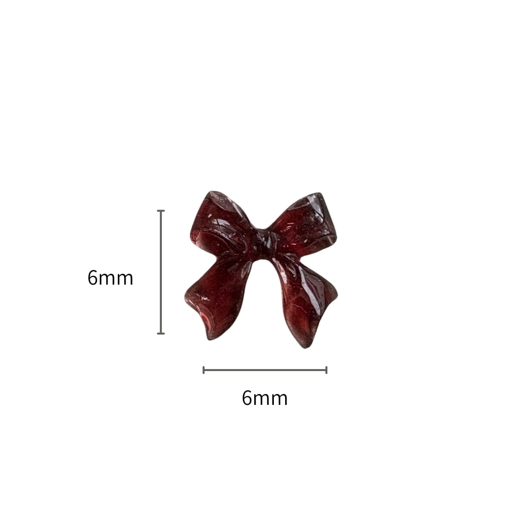 ネイルパーツ クリアリボンパーツ パステル6mm / ブラウン 1cm P-2
