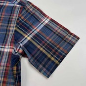 美品 THE SCOTCH HOUSE スコッチハウス オーストリア製生地 Getzner社 リネン混 マルチ チェック柄 半袖シャツ サイズ M /メンズ/三陽商会/麻混