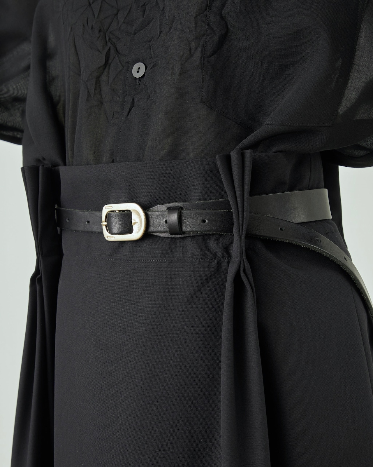 i’m here - UN(I)FORM Pleats Skirt :Navy|制服ウール混/4面プリーツ/ウォッシャブル