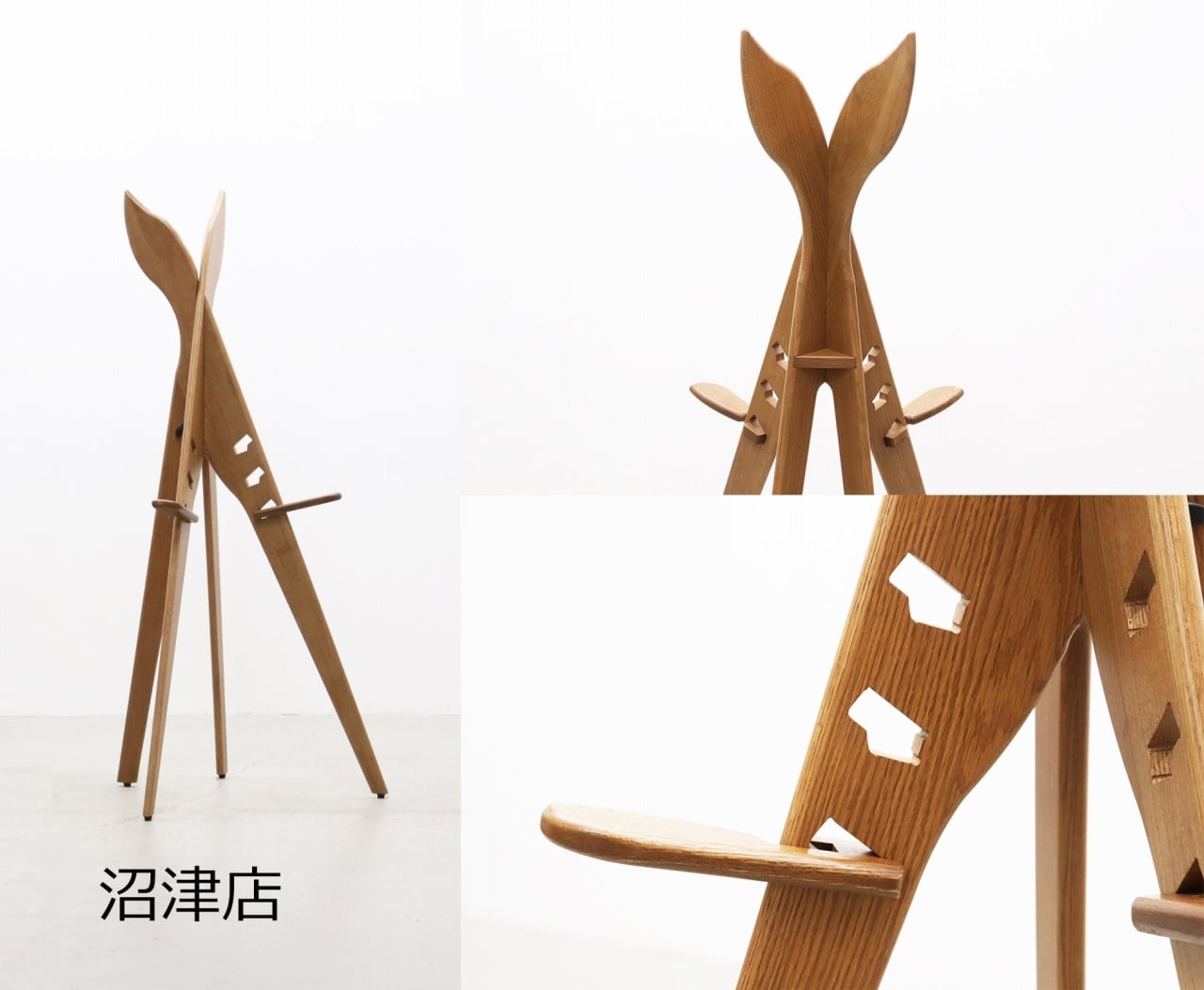 沼津店】在庫2台 オーク 無垢材 イーゼル 看板立て 画架 ディスプレイ