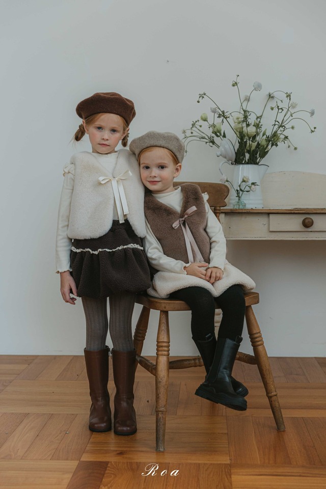 ラスト1 creamM【即納】<Roa>  Mink vest