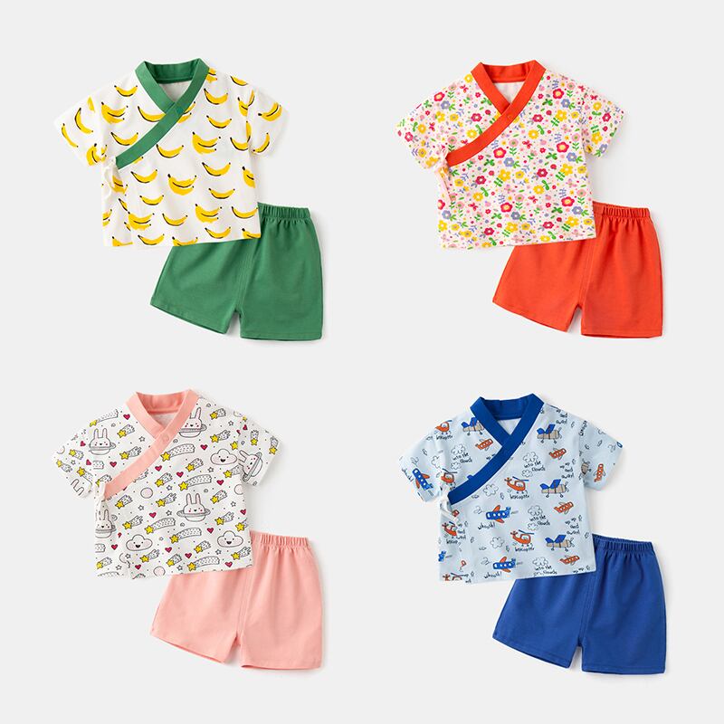 男の子の夏の赤ちゃんのスーツの新しい半袖ショートパンツ2ピースの子供の夏の中国風の服eign子供服 Duduベイビー91614236810