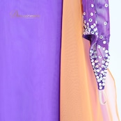 社交ダンス 衣装 スタンダードドレス ワンピース ドレス スタンダード 紫 フロート レース デモ 競技 ダンス パーティ 発表会 パープル系 エレガント 上品 おしゃれ フェミニン ステージ衣装 パーティー用 ダンスパフォーマンス