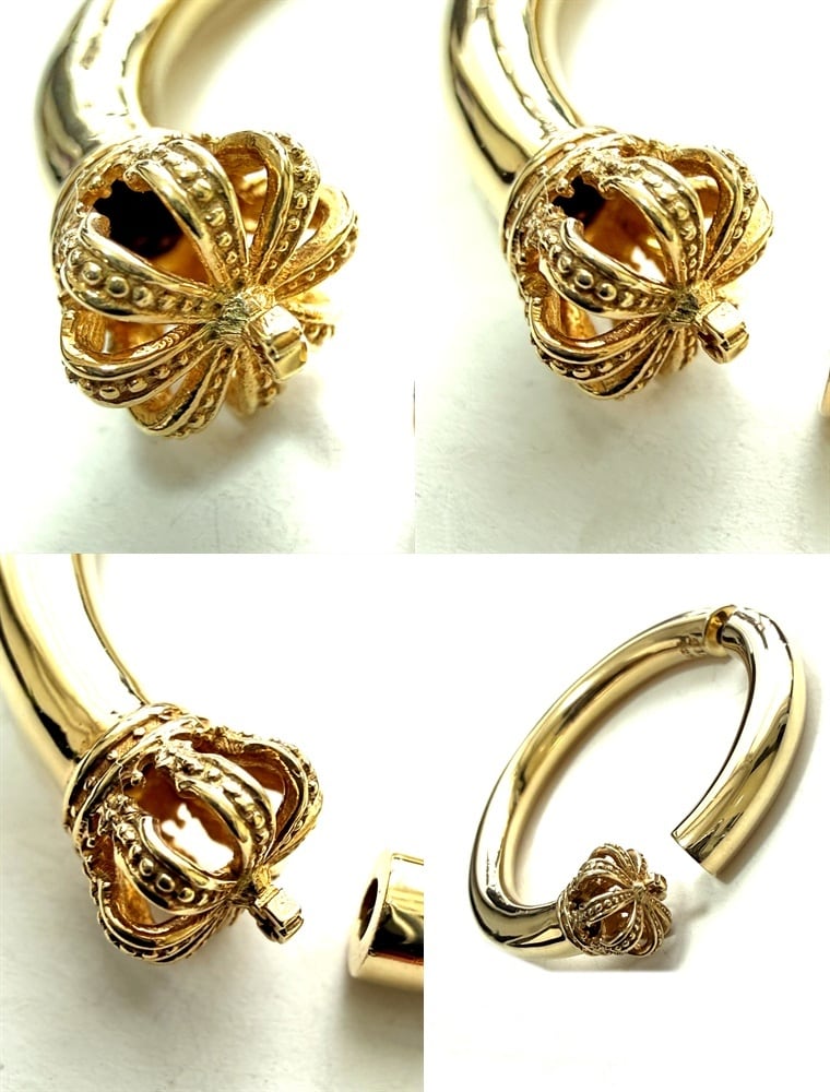 ジャスティンデイビス　王冠シングルピアス18金　ゴールド　18k ジャスティンデイビス K18YG ゴールドクラウンピアス クリア 超高級