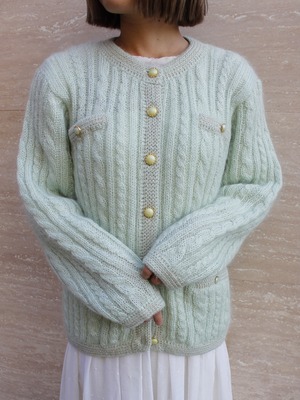 Mint Green Handmade Cardigan