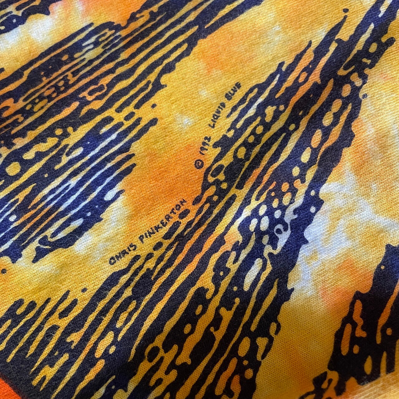 90年代 LIQUID BLUE SUN&MOON アート オールオーバープリント Tシャツ 