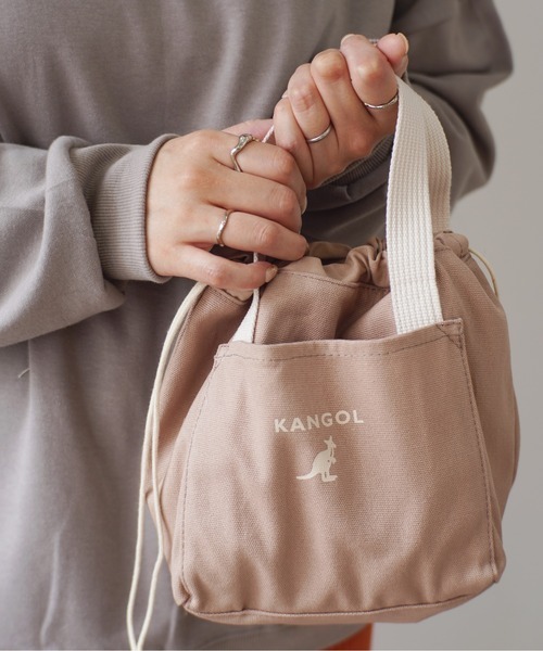 KANGOL (カンゴール) キャンバス 巾着 ミニトートバッグ ベージュ KGSA-BG00241