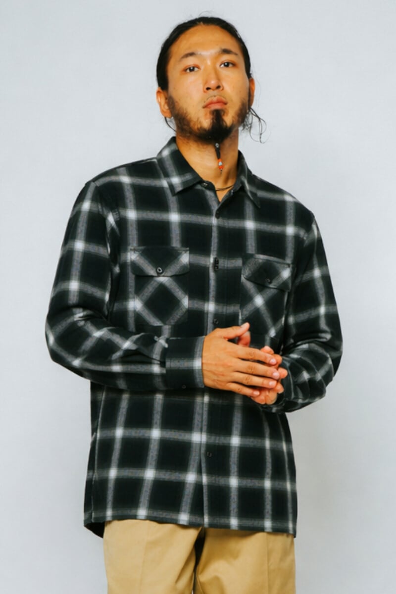 Light Flannel L/S Shirts｜BLK×GRN×WHT - 102615100 | 【BIG MIKE