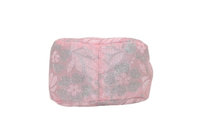 [JERI MARL] がま口 ポーチ レース 意匠登録 (ピンク) 工房 手作り 日本製 エコパッケージ MX-0032-245