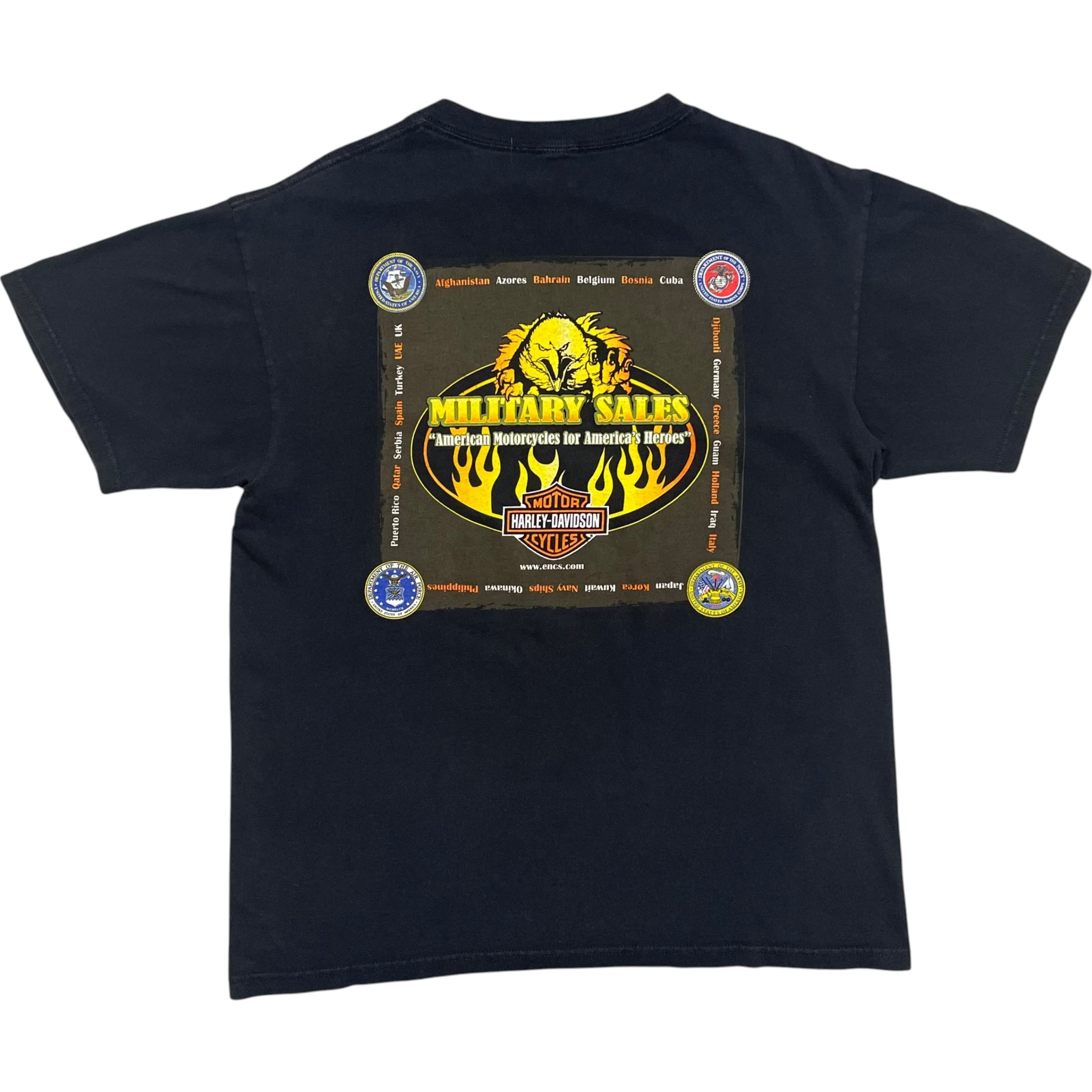《L》Harley-Davidson ハーレーダビッドソン Tシャツ 両面プリント フェード ブラック no.10558