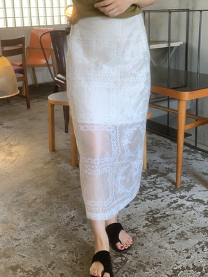 See-through lace skirt