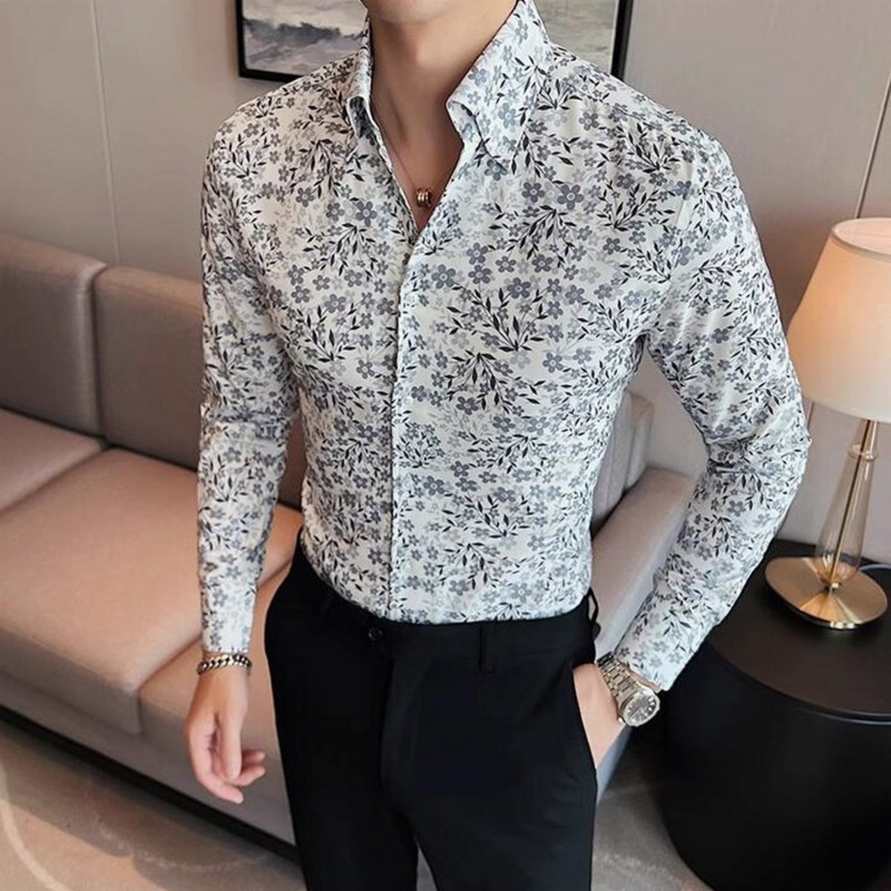 v neck floral print shirt tops 00183