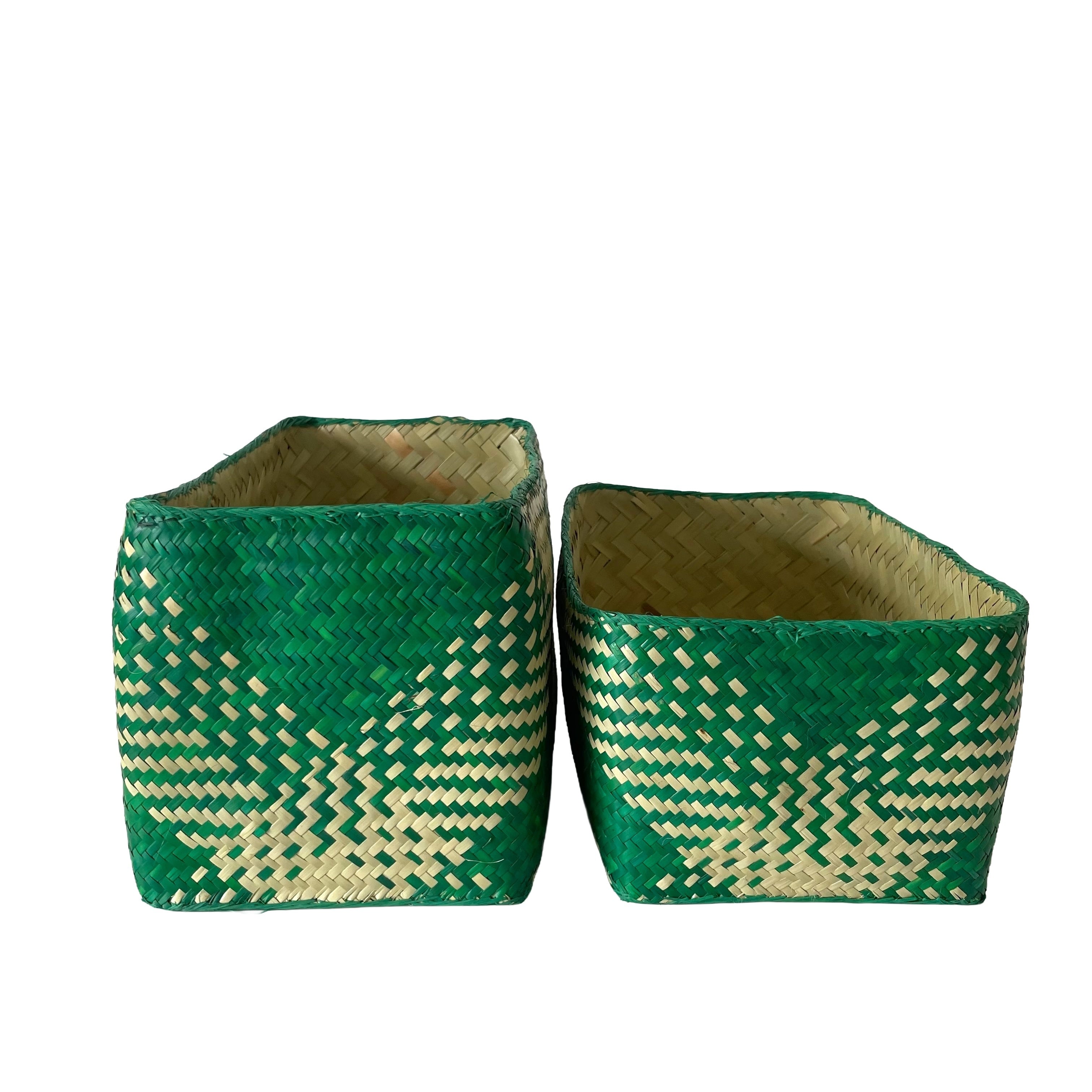 Rectangular colourful basket M w25cm×14.5cm×h16cm四角カラフル蓋