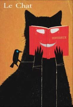 George Bayer "Le Chat happy read" Original