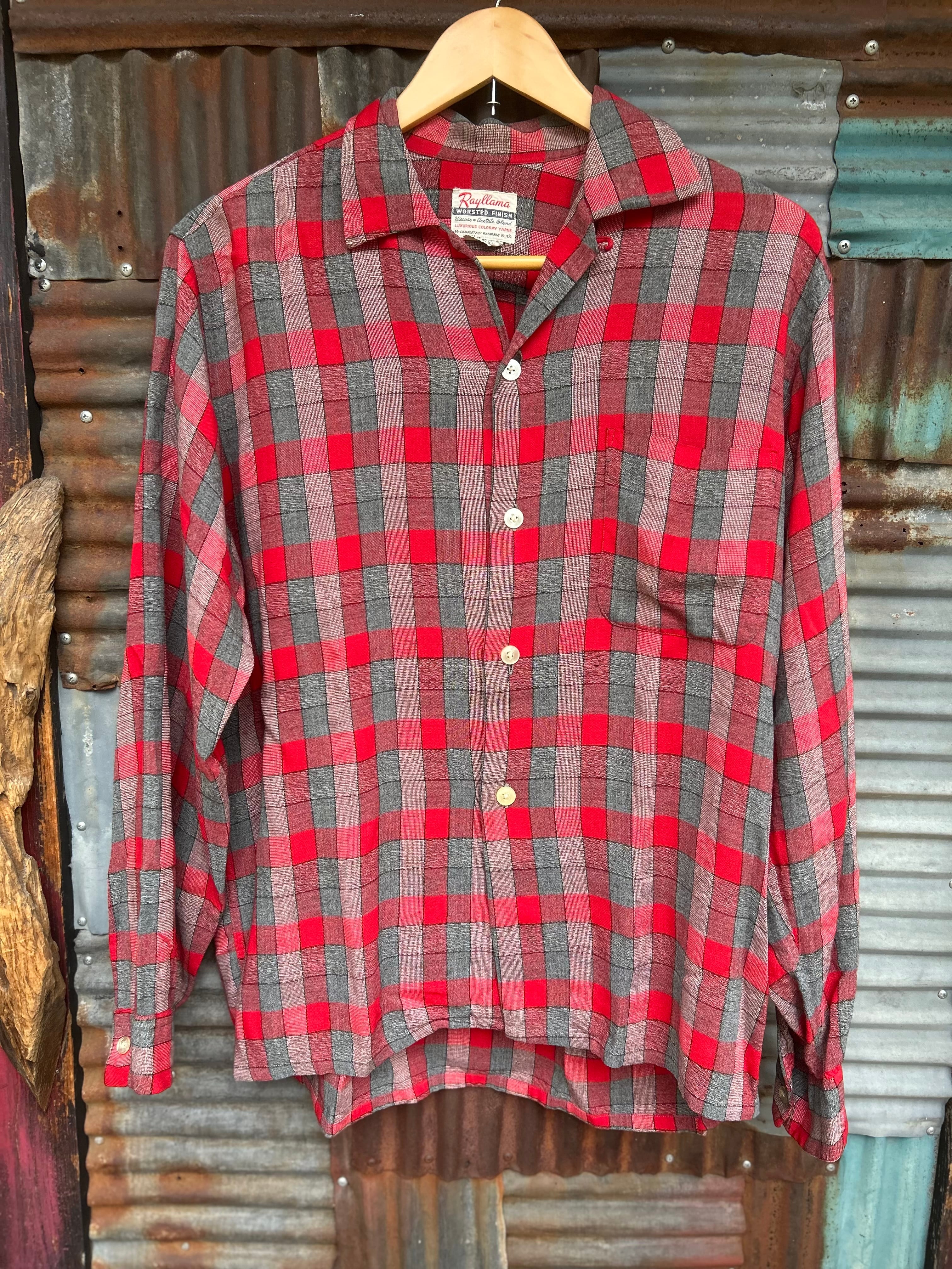 50's "RAYLLAMA" flannel shirt (beady clothing)