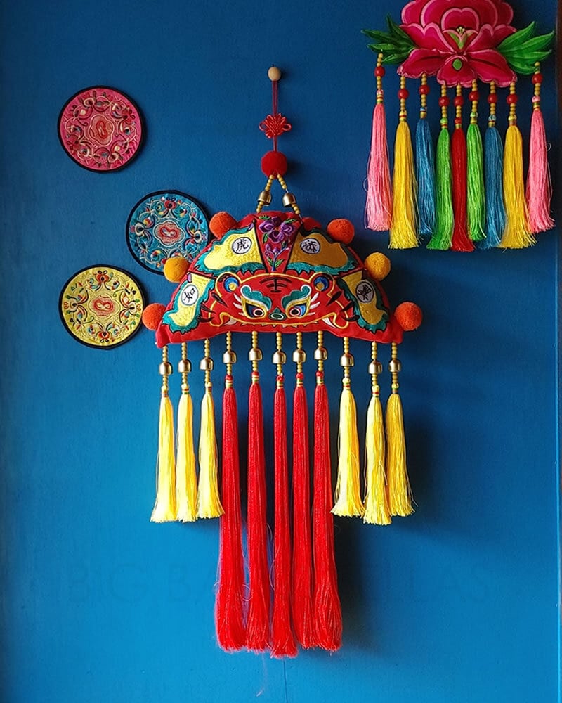 中国結び吊るし飾り 虎 鈴 オーナメント レトロチャイナ レトロポップ