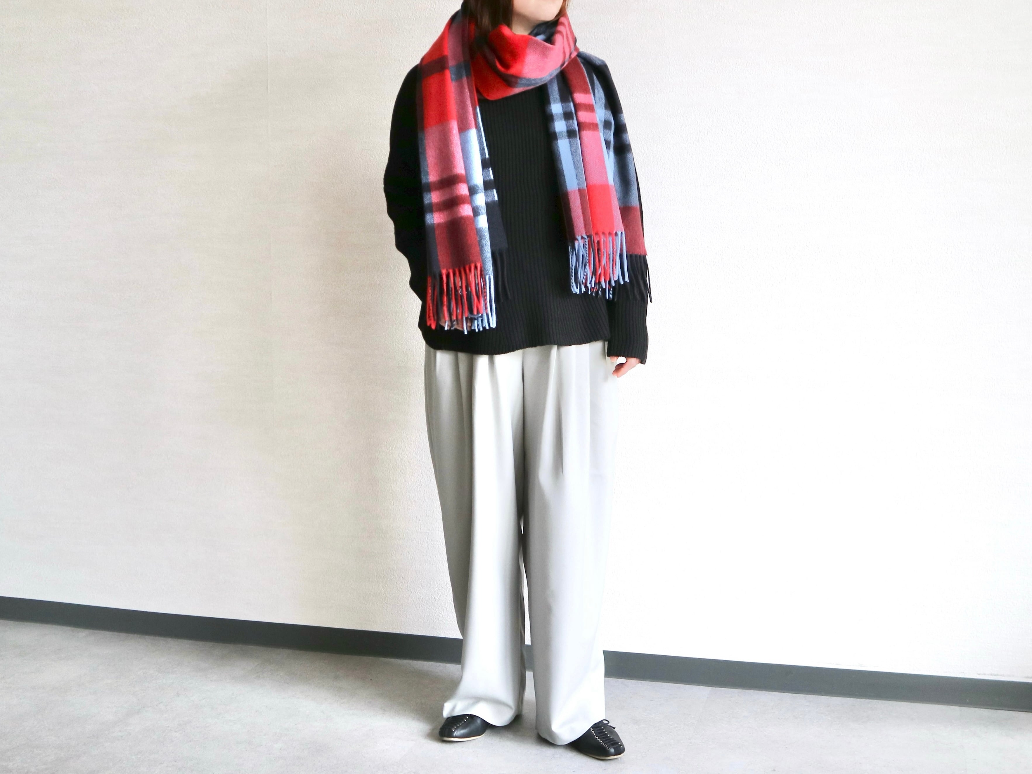 Joshua Ellis ジョシュアエリス】CASHMERE STOLE -PRIMARY BLACK WATCH