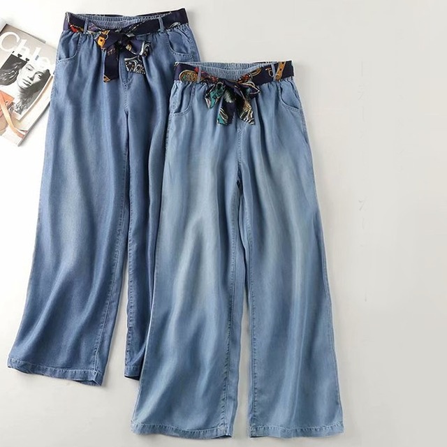 レディース パンツ ボトムス デニムパンツ ロング ワイド Iライン タック ベルト付き スカーフ付き ポケット ハイウエスト 前開き ボタン シンプル カジュアル おしゃれ かっこいい こなれ感 ラフ メンズライク ボーイッシュ ルーズ 個性的 存在感 ヴィンテージ カレッジ風 アクティブ ワイルド ジェンダーレス 活発 リラックス 無地 春 秋 お出かけ アウトドア イベント 休日 カフェ レジャー 楽ちん 体型カバー 普段使い 着回し トレンド M L XL 2XL 3XL ゆったり ブルー