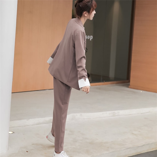 ストレート 2点セット 洗える ビジネススーツ パンツスーツ リクルートスーツ テーパード スーツ 大きいサイズ レディース フォーマル 通勤 女性 おしゃれ 春 夏 秋 冬 Funitem