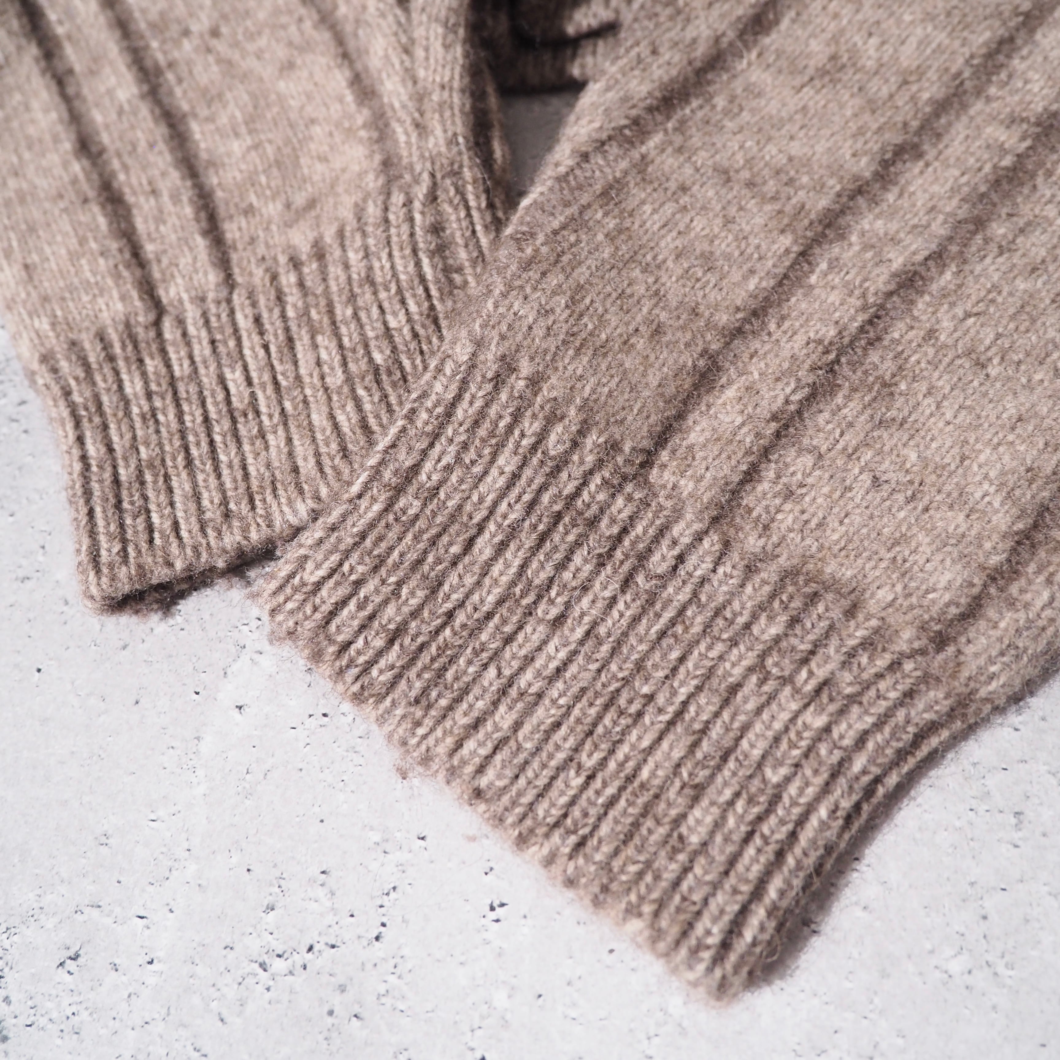 1990s " Cashmere mix " Twist Rope pattern vintage knit