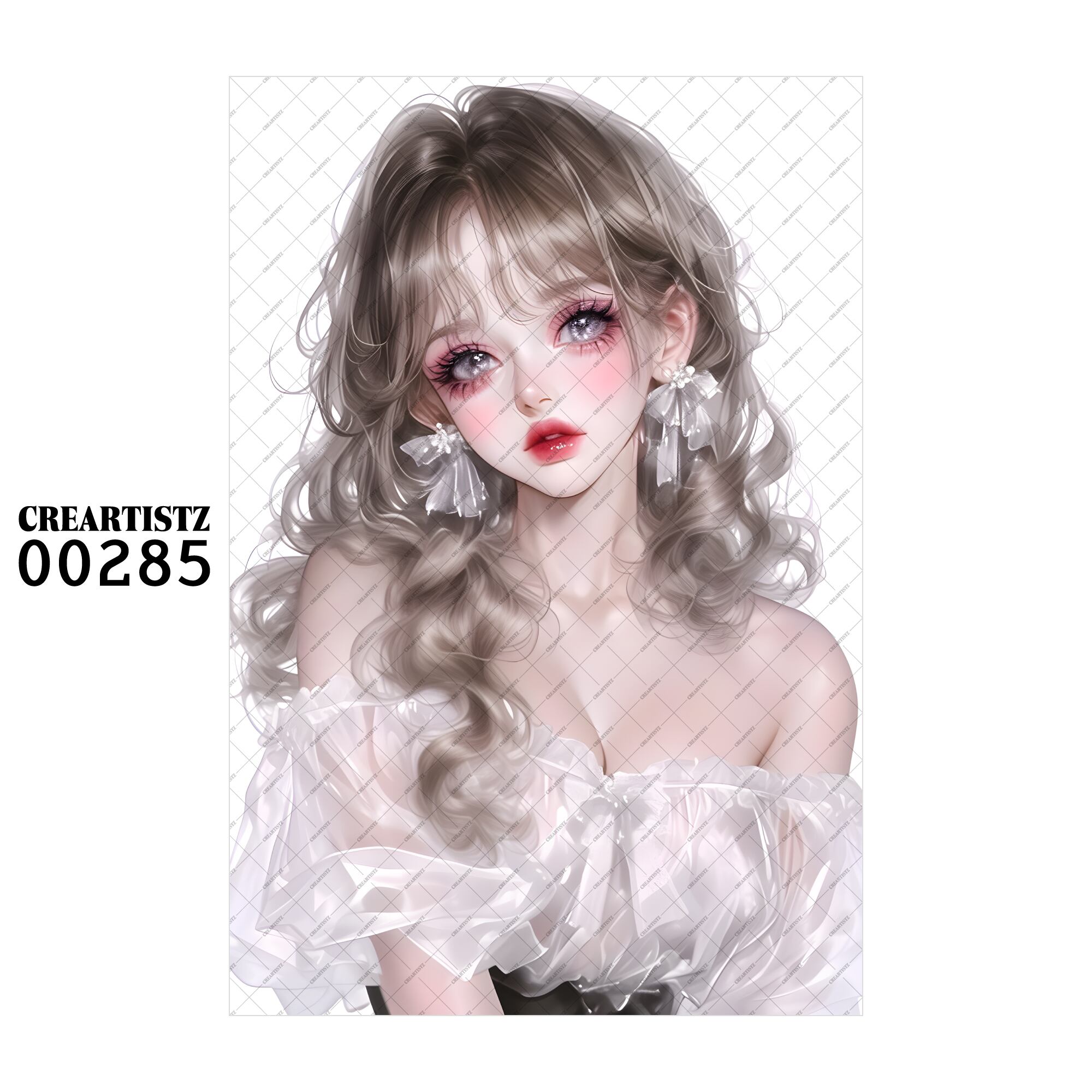 00285 ガール キュート オリジナル ペーパー/ステッカー 4枚セット CREARTISTZ