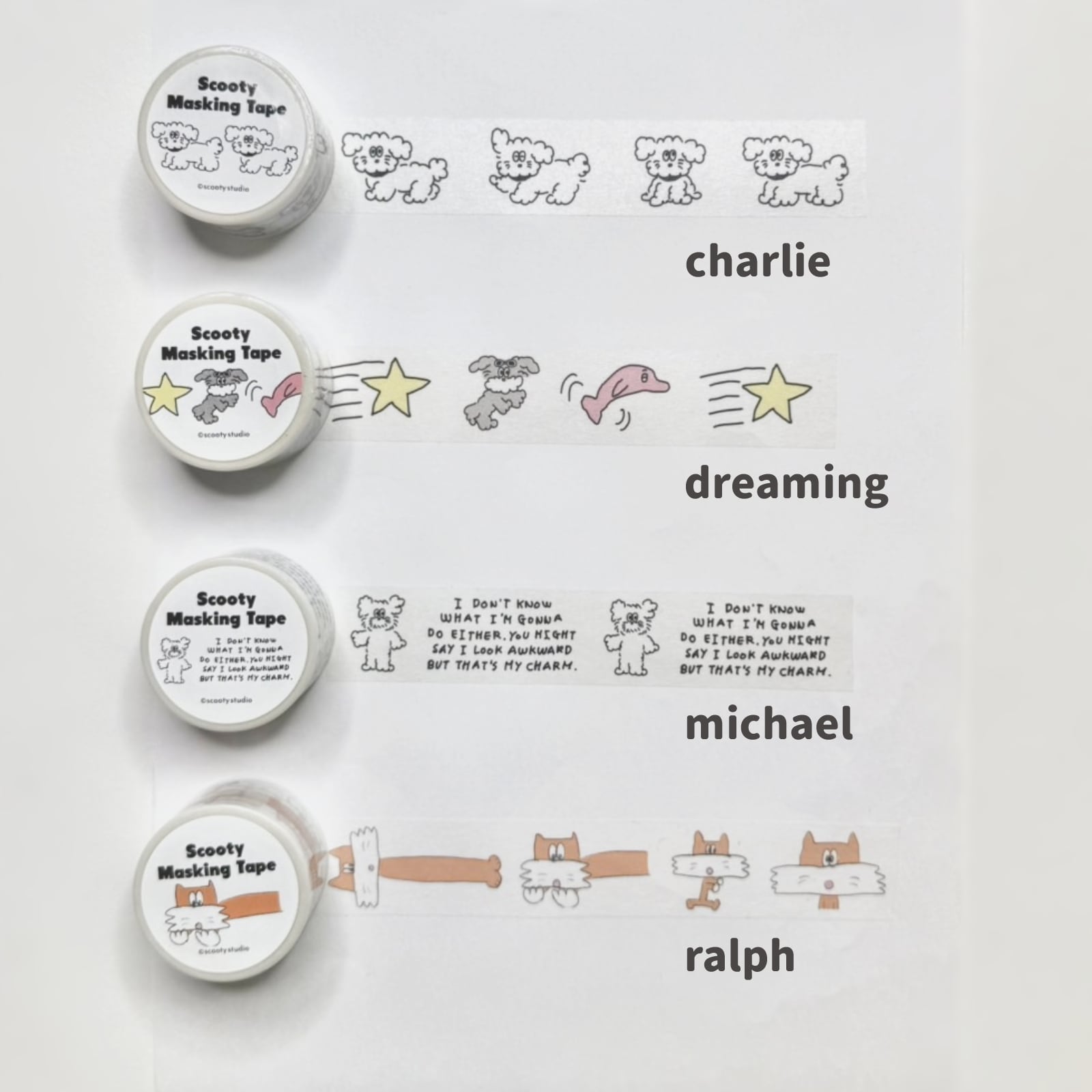 scooty studio] big マスキングテープ（全4種） | moim - 韓国雑貨や