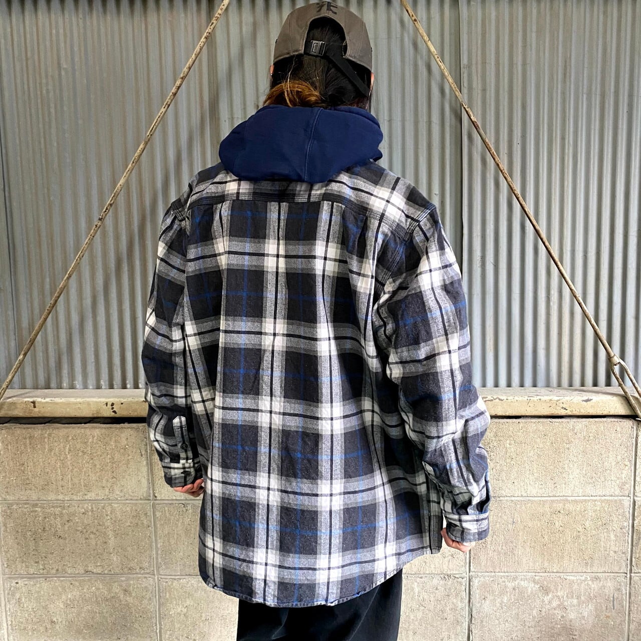 USA古着 carhartt ヘビーネルシャツ　L チャコールグレー　チェック 楽天市場】US企画 カーハート ヘビー フランネル シャツ メンズ L 古着