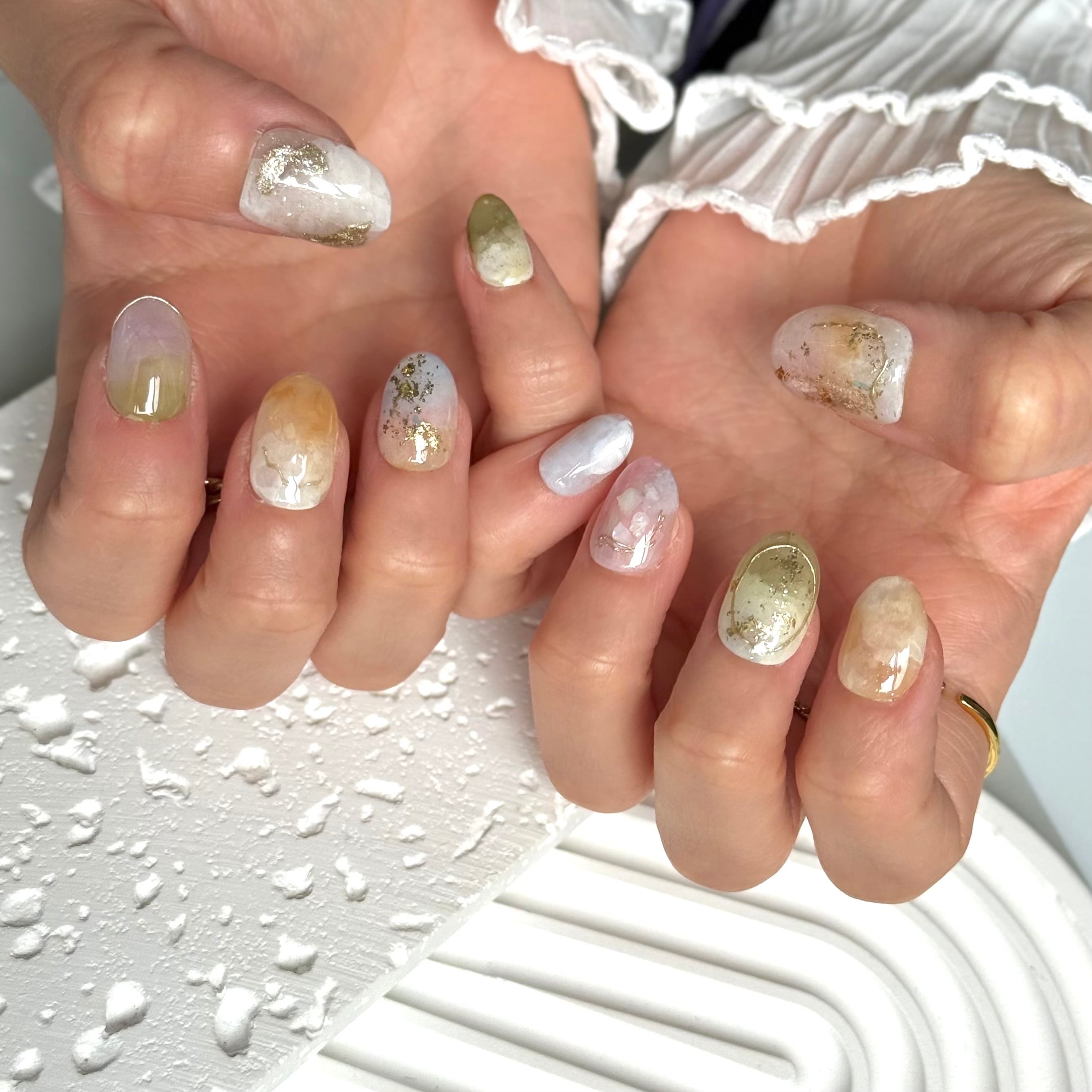 天然石ネイル ニュアンスネイル ネイルチップオーダー ネイルチップ