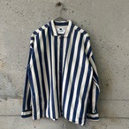 Wide stripe shirt jacket