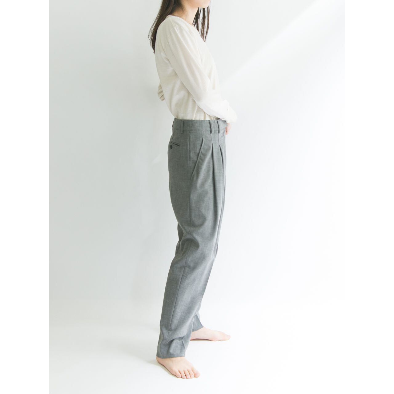 【Made in Italy】Stretch wool 2tuck trousers（イタリア製 ストレッチウール2タックトラウザーズ パンツ）4d