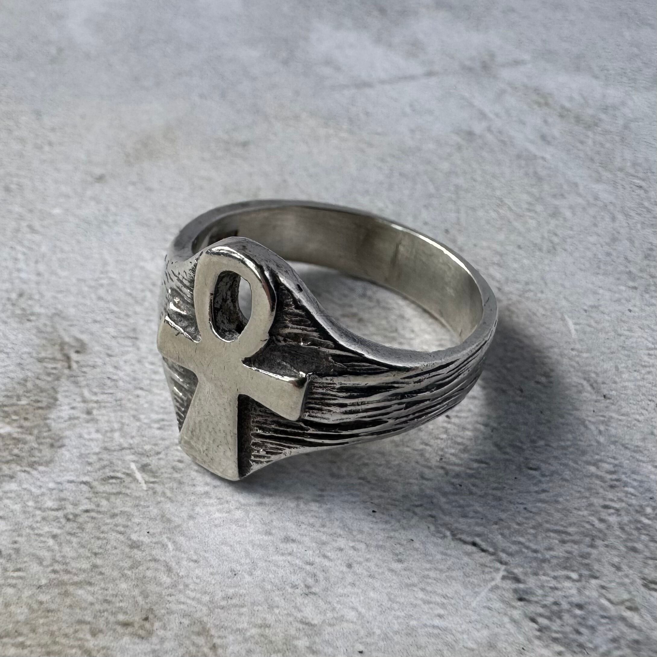 Vintage Cross Design Ring Silver925 Size13 Made in UK