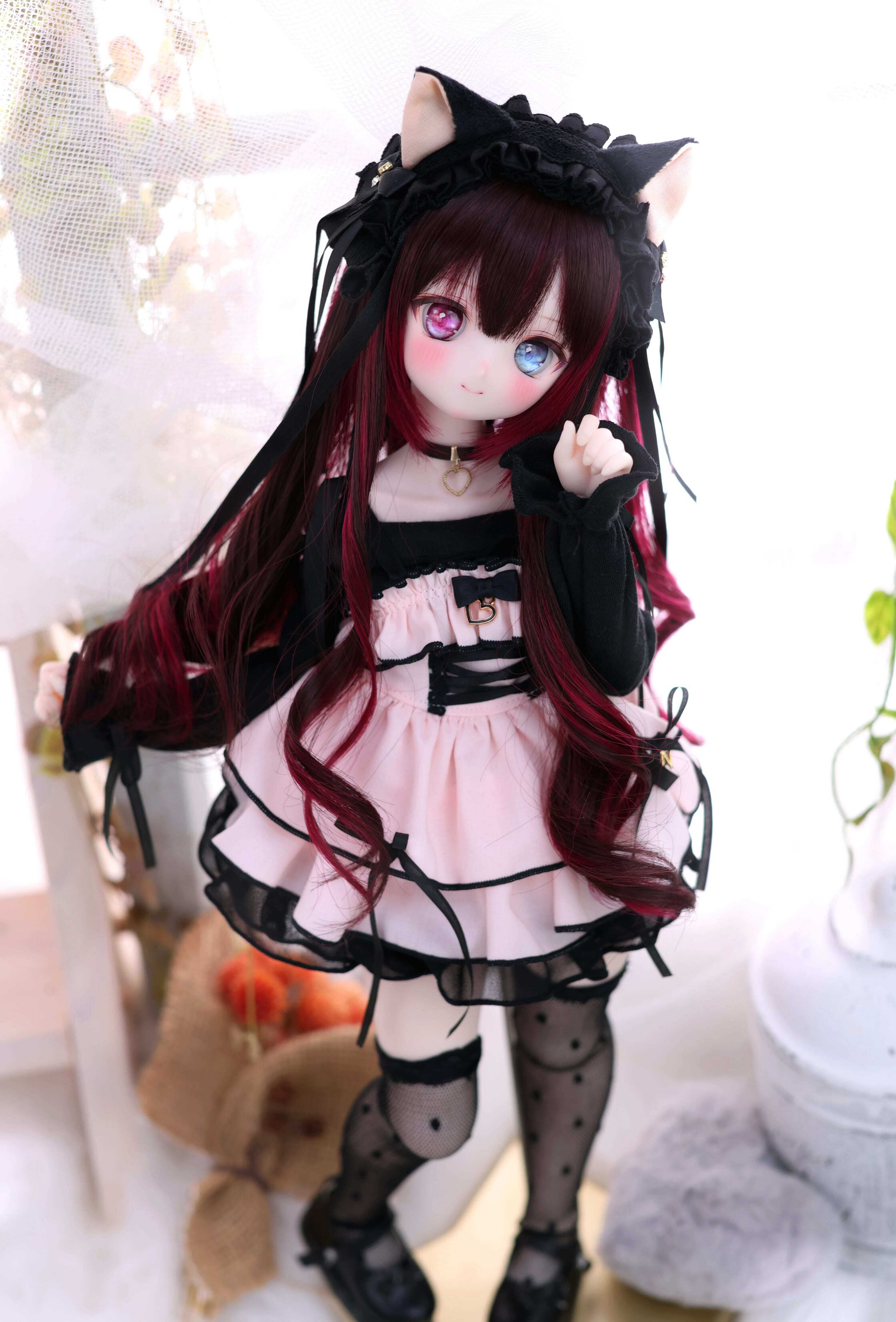 MDD / KUMAKO【ドットチュール・ニーハイソックス】【Dot Tulle Knee