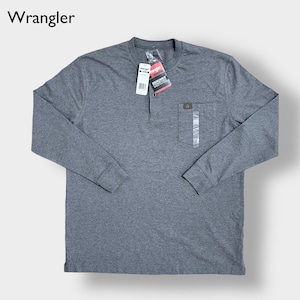 【Wrangler】未使用 タグ付き Riggs ロンT ヘンリーネック 長袖 ポケットTシャツ ポケT ワンポイント LARGE ラングラー US古着