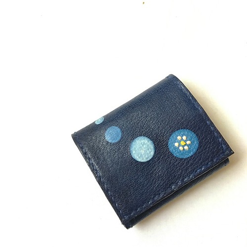 藍の絞り染め　BOX型コインケース～蛍絞り