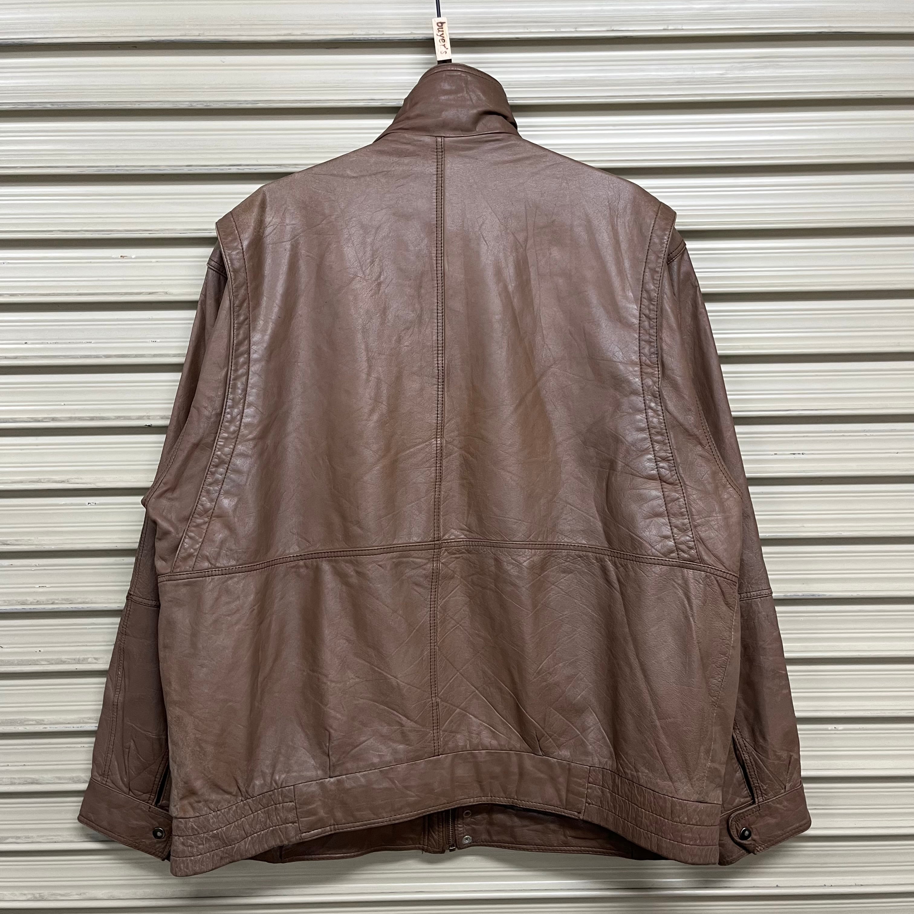 90s US古着◆ヴィンテージ ペイズリー柄 レザージャケット メンズL VINTAGE - 90s ヴィンテージ レザージャケット ダブル 本革 裏地