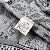 Santa Fe サンタフェ 英字 立体 総柄 半袖Tシャツ サイズ 48 /メンズ/グレー系×ブラック/日本製